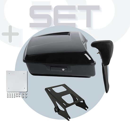 Chopped style (half height) Tour Pack black set for Touring 2014+