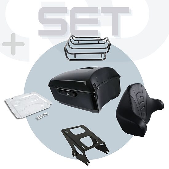 Full size Tour Pack Black Set for Touring 2014+