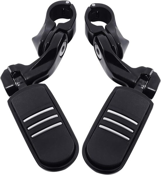 1-1/4" Short Angled Mount Highway Engine Guard Footpegs For Touring 1993+