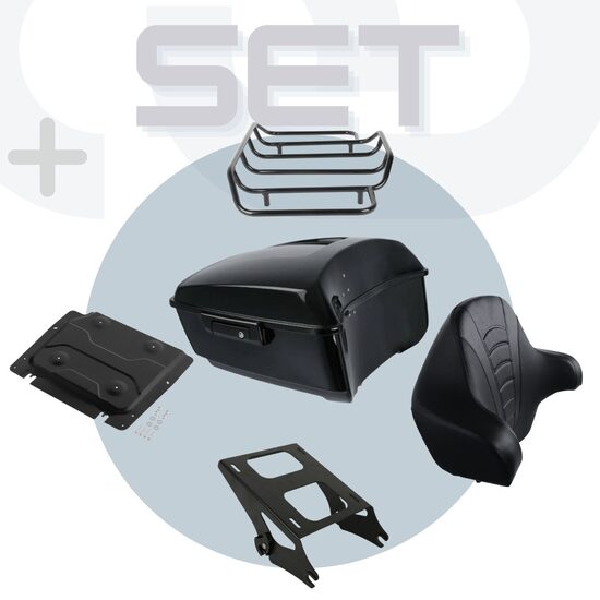 Full size Tour Pack Black Set for Touring 2014+